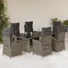 Image de VidaXL Ensemble à manger de jardin 7 pcs - Gris