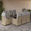 Image de vidaXL Ensemble à manger de jardin - Mélange beige
