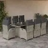 Image de vidaXL Ensemble à manger de jardin 9 pcs - Gris clair