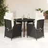 Image de vidaXL Ensemble à manger de jardin 5 pcs - Noir