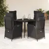 Image de Vidaxl Ensemble Salle à Manger Noir Résine Tressée 5 pièces