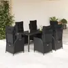 Image de VIDAXL 7pcs Noir Résine tressée