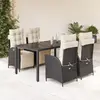 Image de vidaXL Ensemble à manger de jardin 5 pcs - Noir