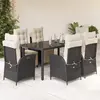 Image de VIDAXL Ensemble à manger de jardin 7 pcs - Noir