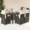 Image de vidaXL Ensemble à manger de jardin 7 pcs - Noir