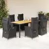 Image de Vidaxl Ensemble à manger de jardin 7 pcs - Noir