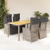 Image de vidaXL Ensemble à manger de jardin 5 pcs - Poly rotin Gris