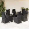 Image de vidaXL Ensemble à manger de jardin 7 pcs - Noir