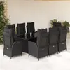 Image de vidaXL Ensemble à manger de jardin 9 pcs Résine tressée - Noir