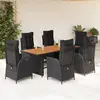 Image de VIDAXL Ensemble à manger de jardin coussins 7pcs - Noir
