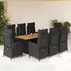 Image de VIDAXL Ensemble à manger 9 pcs - Noir
