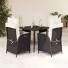 Image de vidaXL Ensemble à manger de jardin 5 pcs noir