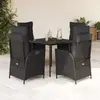 Image de vidaXL Ensemble à manger de jardin 5pcs - Noir résine tressée