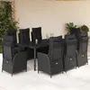 Image de vidaXL Ensemble à manger de jardin 9 pcs - Noir