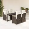 Image de vidaXL Ensemble à manger jardin marron poly rotin