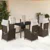 Image de vidaXL Ensemble à manger jardin 7 pcs - Marron rotin