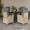 Image de Ensemble à manger de jardin vidaXL - Beige et rotin