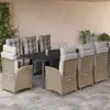 Image de VIDAXL Ensemble à manger de jardin 9 pcs Mélange beige