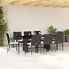 Image de vidaXL Ensemble à manger de jardin 9pcs coussins noir résine tressée