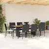 Image de vidaXL Ensemble à manger de jardin 9pcs coussins - Noir résine tressée