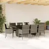 Image de VIDAXL Ensemble 9 pcs gris résine tressée