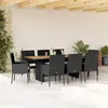 Image de vidaXL Ensemble à manger de jardin 9 pcs - Noir