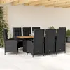 Image de vidaXL Ensemble à manger de jardin 9 pcs - Noir