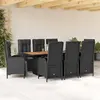 Image de VidaXL Ensemble à Dîner 9pcs - Noir