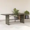 Image de vidaXL Table de jardin Gris - Résine tressée Verre 190x80x75cm