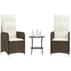 Image de vidaXL Chaises de jardin inclinables avec table - Lot de 2 - Marron