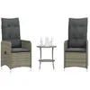 Image de vidaXL Chaises inclinables jardin lot de 2 et table résine tressée