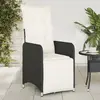 Image de vidaXL Chaises inclinables de jardin et coussins - Lot de 2 - Rotin, Noir