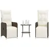Image de vidaXL Lot de 2 chaises inclinables de jardin et table résine tressée