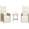 Image de vidaXL Chaises inclinables avec table - Lot de 2 - Rotin beige