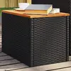 Image de vidaXL Tables d'appoint jardin 55x34x37 cm - Rotin/Bois Massif - Noir et Marron