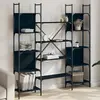 Image de vidaXL Bibliothèque Noir - 155,5x24x166,5 cm