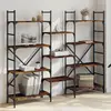 Image de vidaXL Bibliothèque - Chêne fumé 160x28,5x136,5 cm