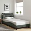 Image de vidaXL Cadre de lit sans matelas Hvar gris foncé 90x190 cm tissu