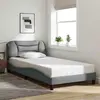 Image de vidaXL Cadre de lit sans matelas Hvar gris clair 100x200 cm tissu