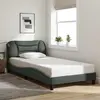 Image de vidaXL Cadre de lit sans matelas Hvar gris foncé 100x200 cm tissu