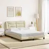 Image de vidaXL Cadre de lit sans matelas Hvar crème 140x190 cm tissu