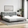 Image de vidaXL Cadre de lit sans matelas Hvar gris clair 200x200 cm tissu