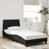 Image de vidaXL Cadre de lit sans matelas Hanko noir 90x190 cm velours