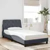 Image de vidaXL Cadre de lit sans matelas gris foncé 100x200 cm velours