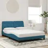 Image de vidaXL Cadre de lit sans matelas bleu 140x200 cm velours