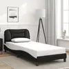 Image de vidaXL Cadre de lit sans matelas Hvar noir et blanc 90x190 cm similicuir