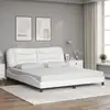 Image de vidaXL Cadre de lit sans matelas Hvar blanc 180x200 cm similicuir