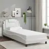 Image de vidaXL Cadre de lit Viana sans matelas blanc 90x200 cm similicuir