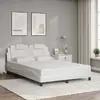 Image de vidaXL Cadre de lit Viana sans matelas blanc 120x200 cm similicuir