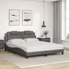 Image de vidaXL Cadre de lit Viana sans matelas gris 160x200 cm similicuir